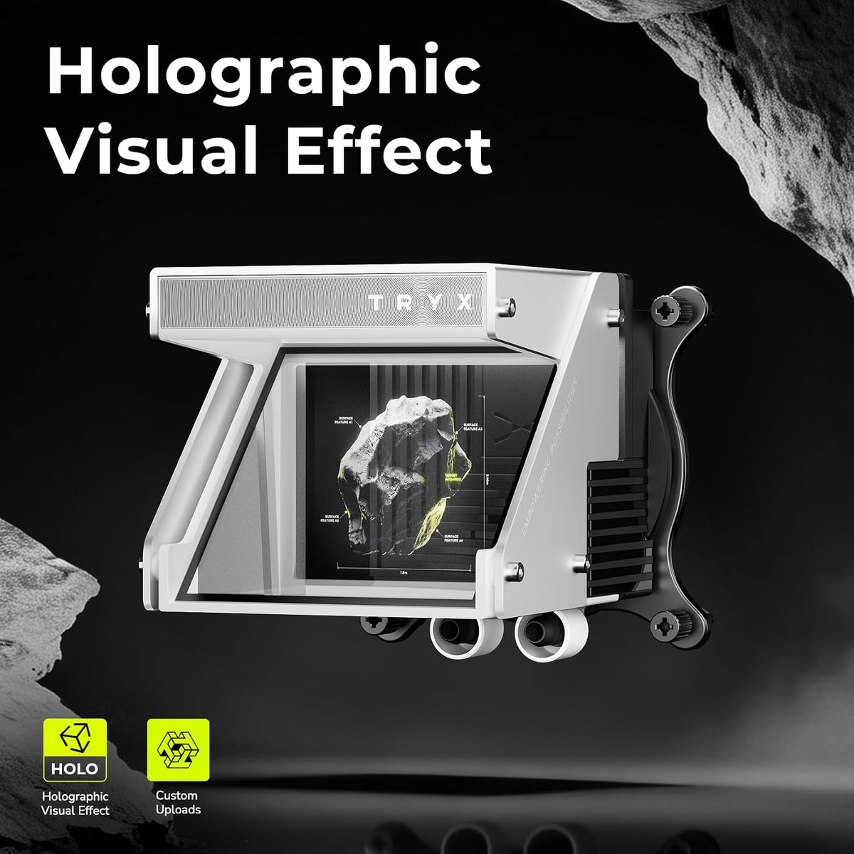 TRYX Holo 360mm AIO Liquid Cooler | Holographic Visual GIPHY | Asetek | 280W TDP | Black/White