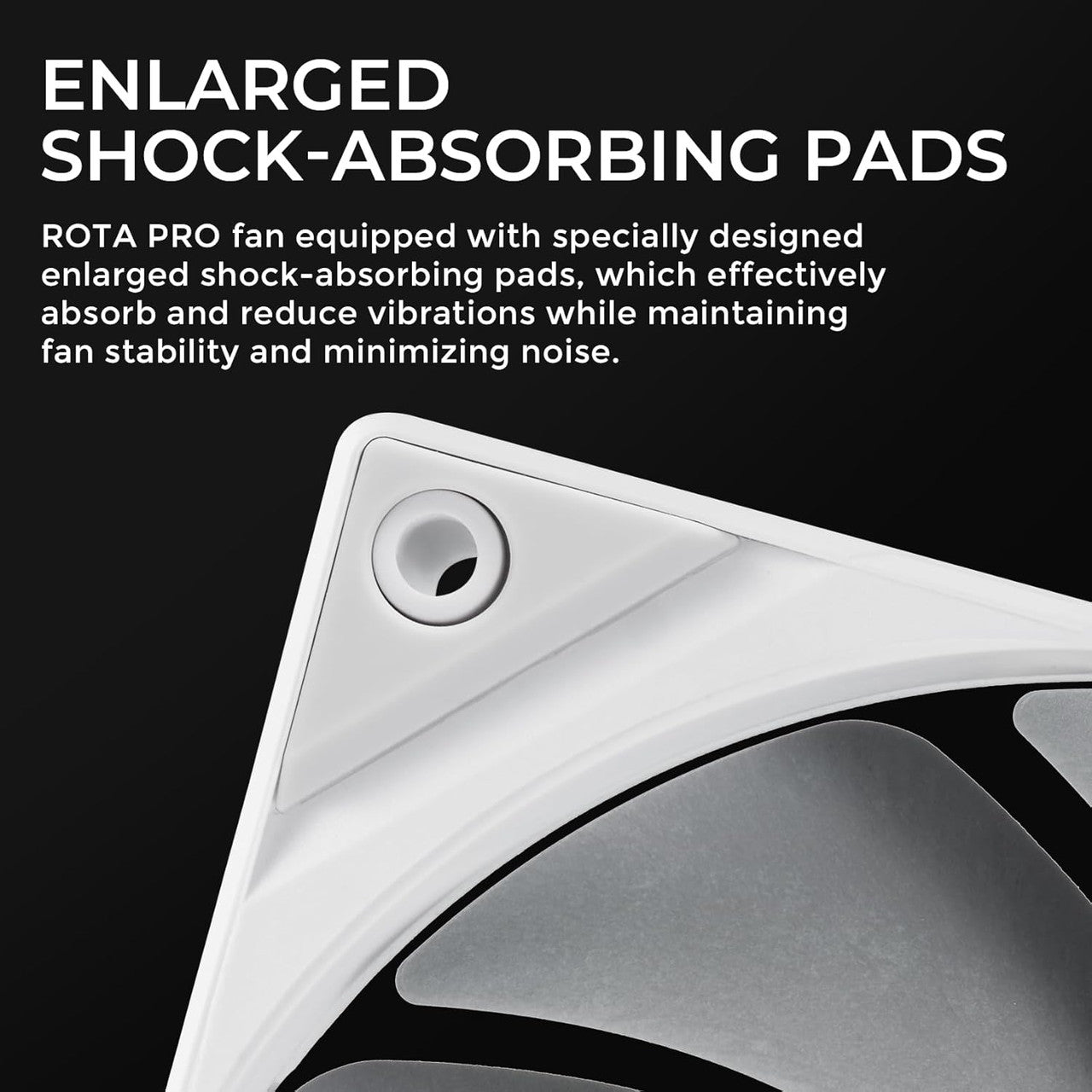 TRYX ROTA Pro 120 mm | 2250 RPM | Minimal Noise High Speed PWM Fan 4-Pin Case Fan (White) - F-R120P-NN1M-G0W