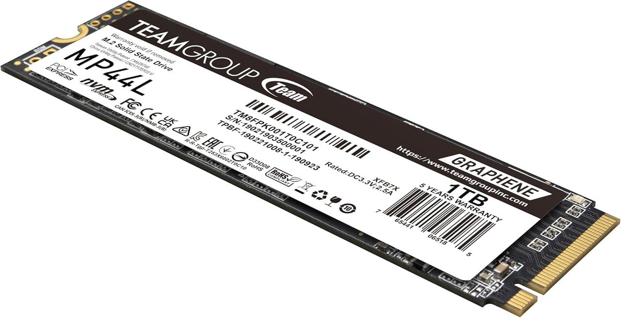TEAMGROUP MP44L 1TB SLC Cache NVMe PCIe Gen 4x4 M.2 2280 Laptop&Desktop SSD Read Speed up to 5,000 MB/s TM8FPK001T0C101