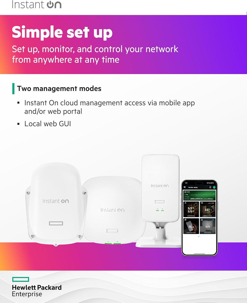 HPE Networking Instant On AP11 2x2 WiFi Access Point | US Model | Power Source Not Included | R2W95A