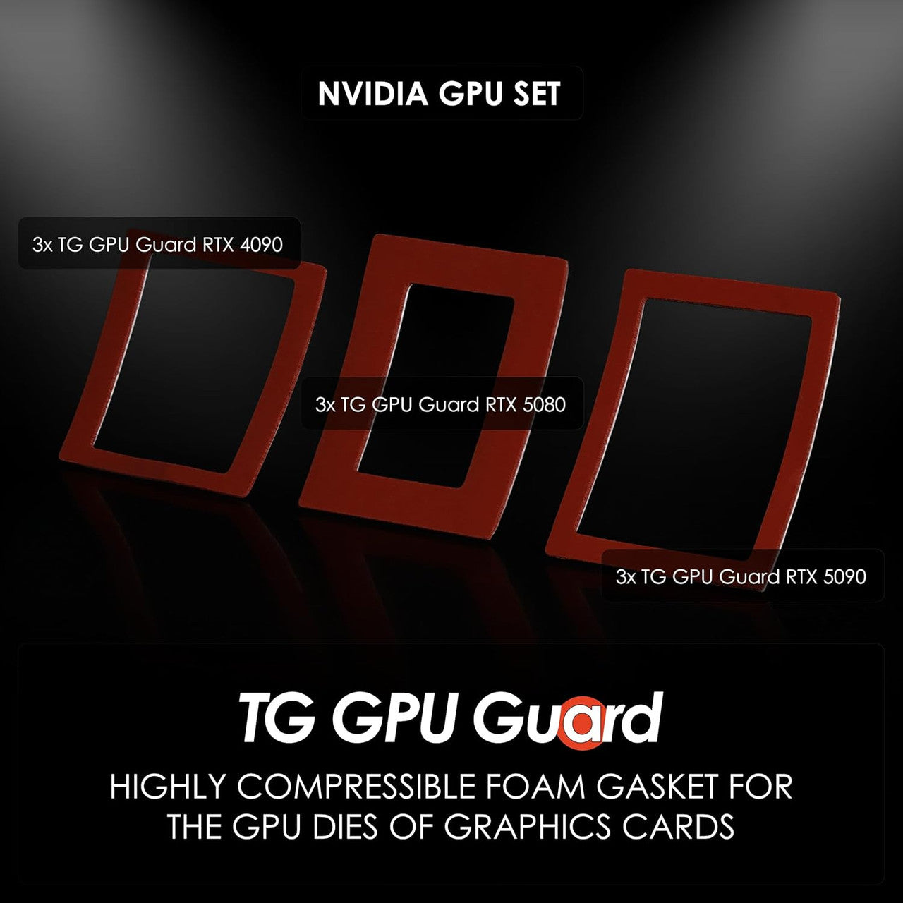 Thermal Grizzly TG GPU Guard Gasket for RTX 4090/5080/5090 Highly Compressible, Protection, 9‑Piece TG-GG-01