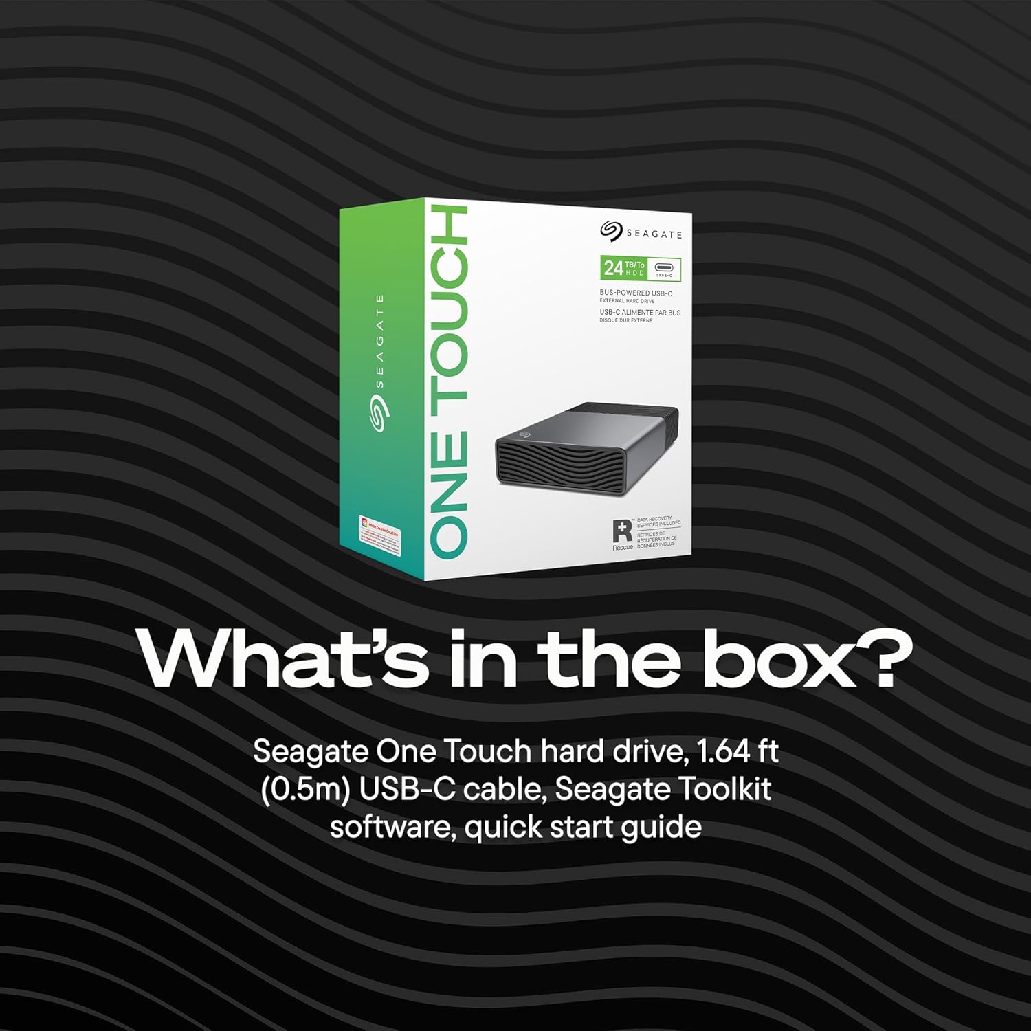 Seagate One Touch 8TB External Desktop Hard Drive | USB-C | Windows & macOS Compatible | Rescue Recovery | STNB8000400