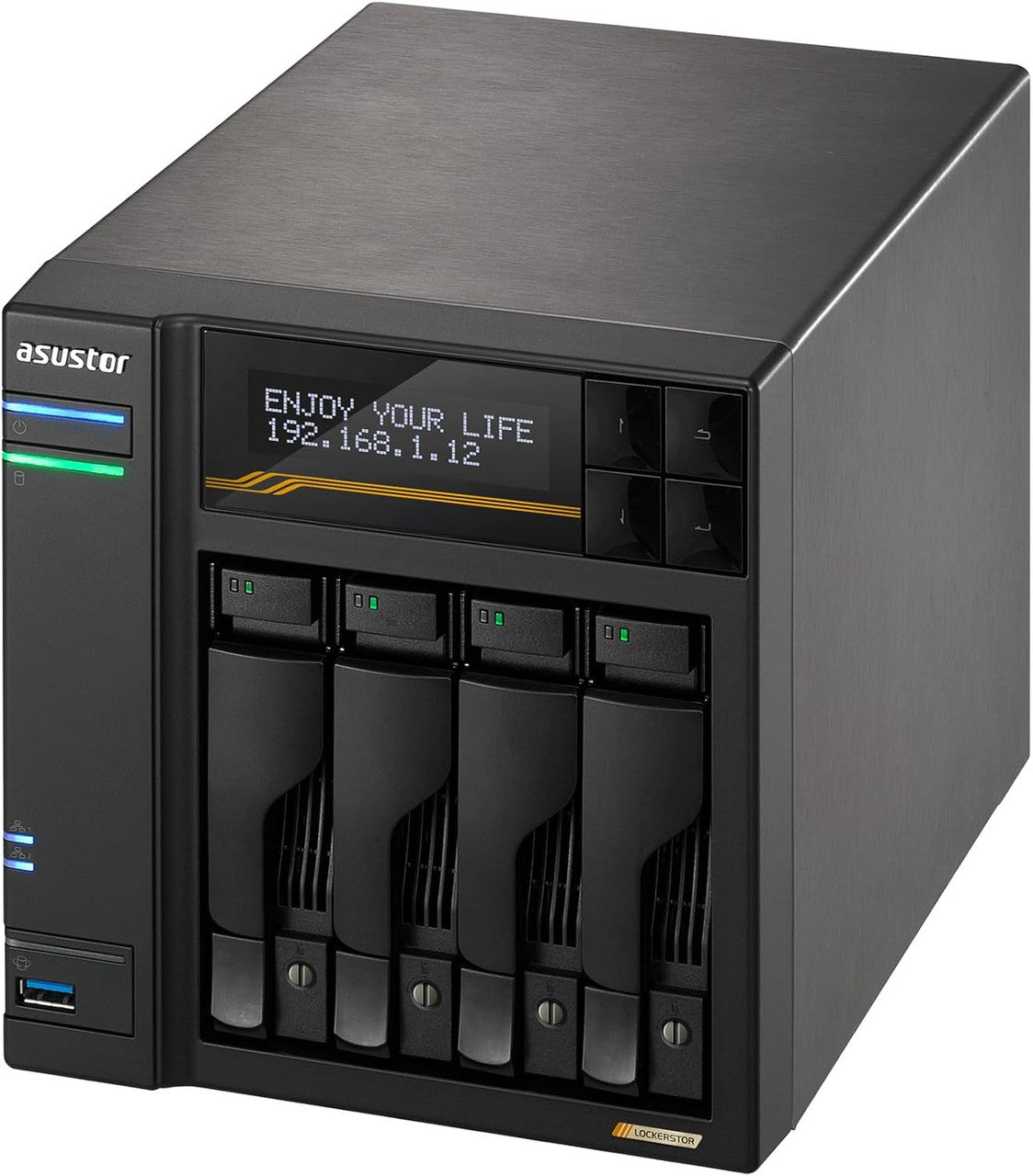 Compact and energy-efficient, the Lockerstor 4 AS6804T is perfect for data backup, file sharing, and multimedia streaming.