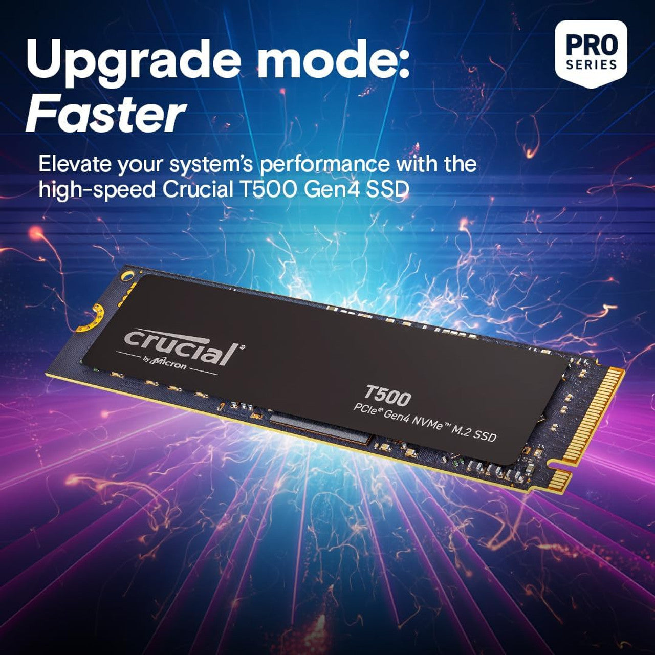 Crucial T500 2TB Gen4 NVMe M.2 Internal Gaming SSD, Up to 7300MB/s, Laptop & Desktop Compatible CT2000T500SSD8