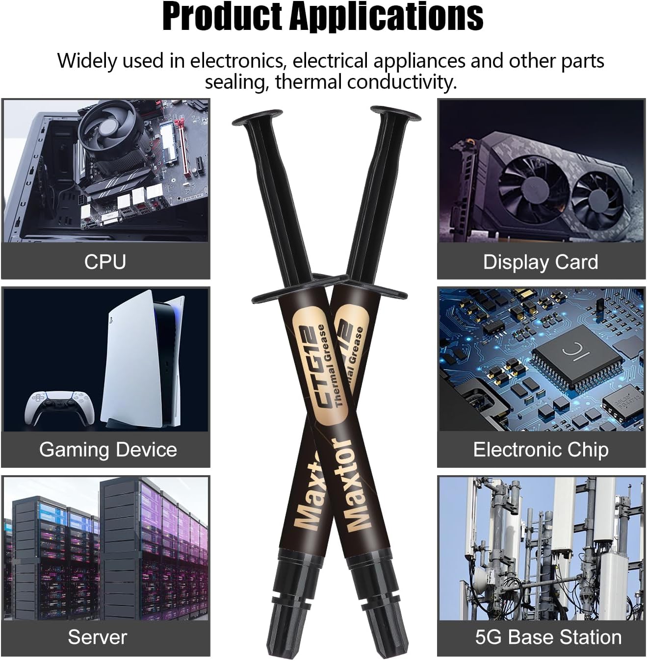 Maxtor High Performance Thermal Paste | Non-Conductive | CPU & GPU Cooling Compound | 2g/4g