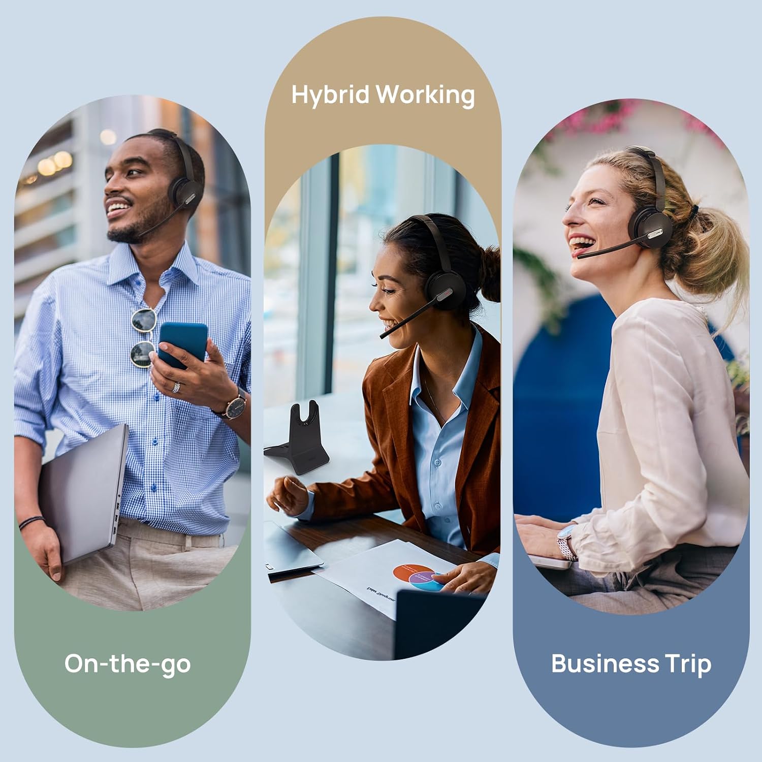 Yealink WH64 Hybrid Dual Teams Headset | Hybrid DECT & Bluetooth | Noise Reduction | USB | 1208685