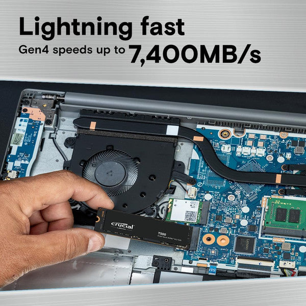 Crucial T500 1TB Gen4 NVMe M.2 Internal Gaming SSD, Up to 7300MB/s, Laptop & Desktop Compatible CT1000T500SSD8