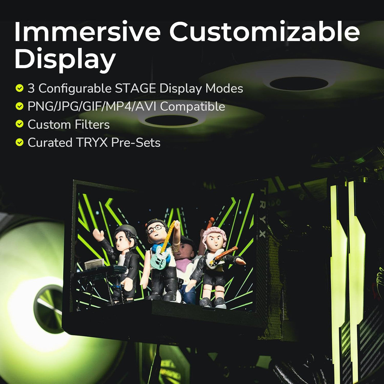 TRYX Stage ARGB 360mm AIO Screen3D Display Modes Asetek 7th GenV2