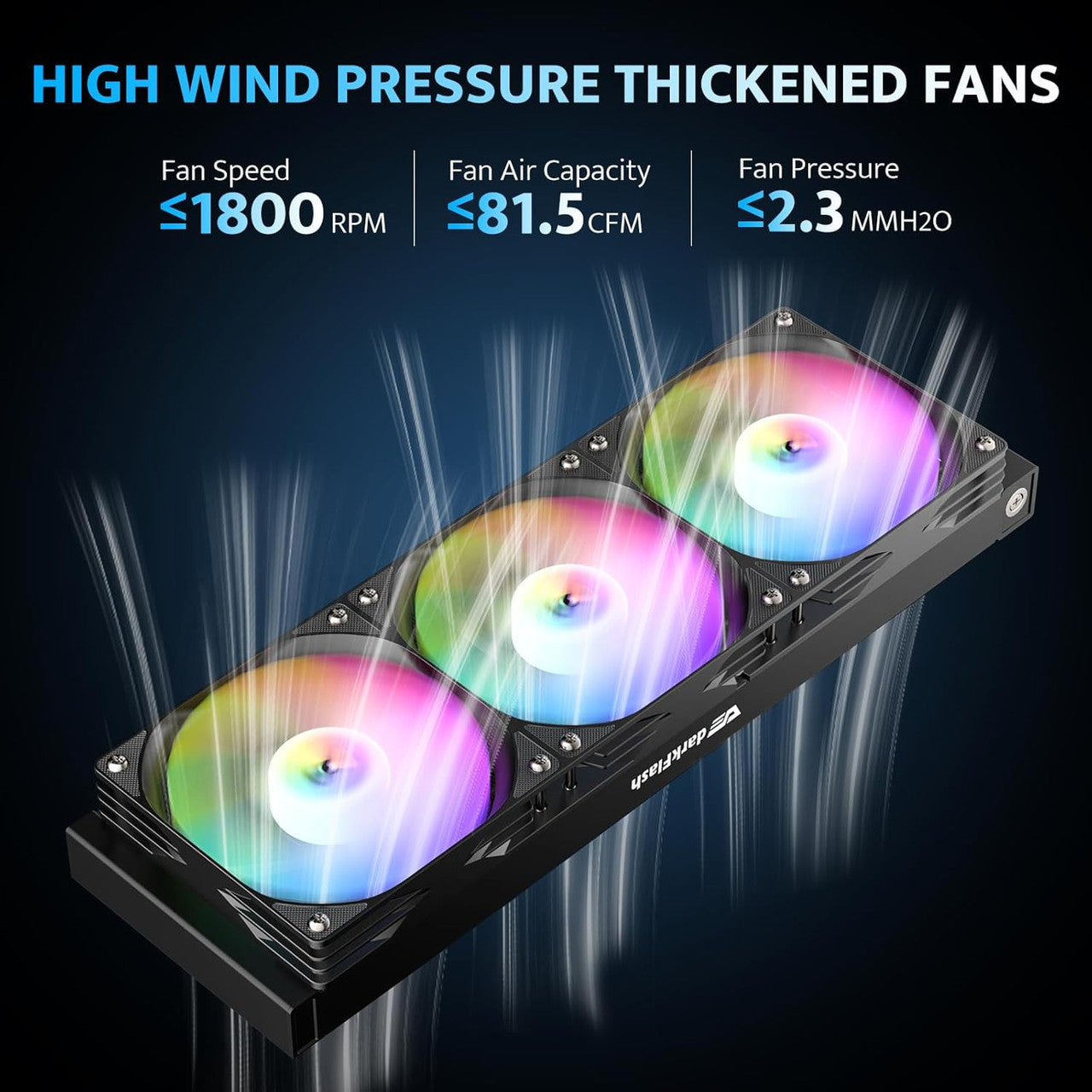 DarkFlash Liquid CPU Coole ARGB PWM Daisy Chain Connection Fans AIO Compatible w/ Intel 1851/1700,AMDAM4/AM5 DF-DG360D-BK