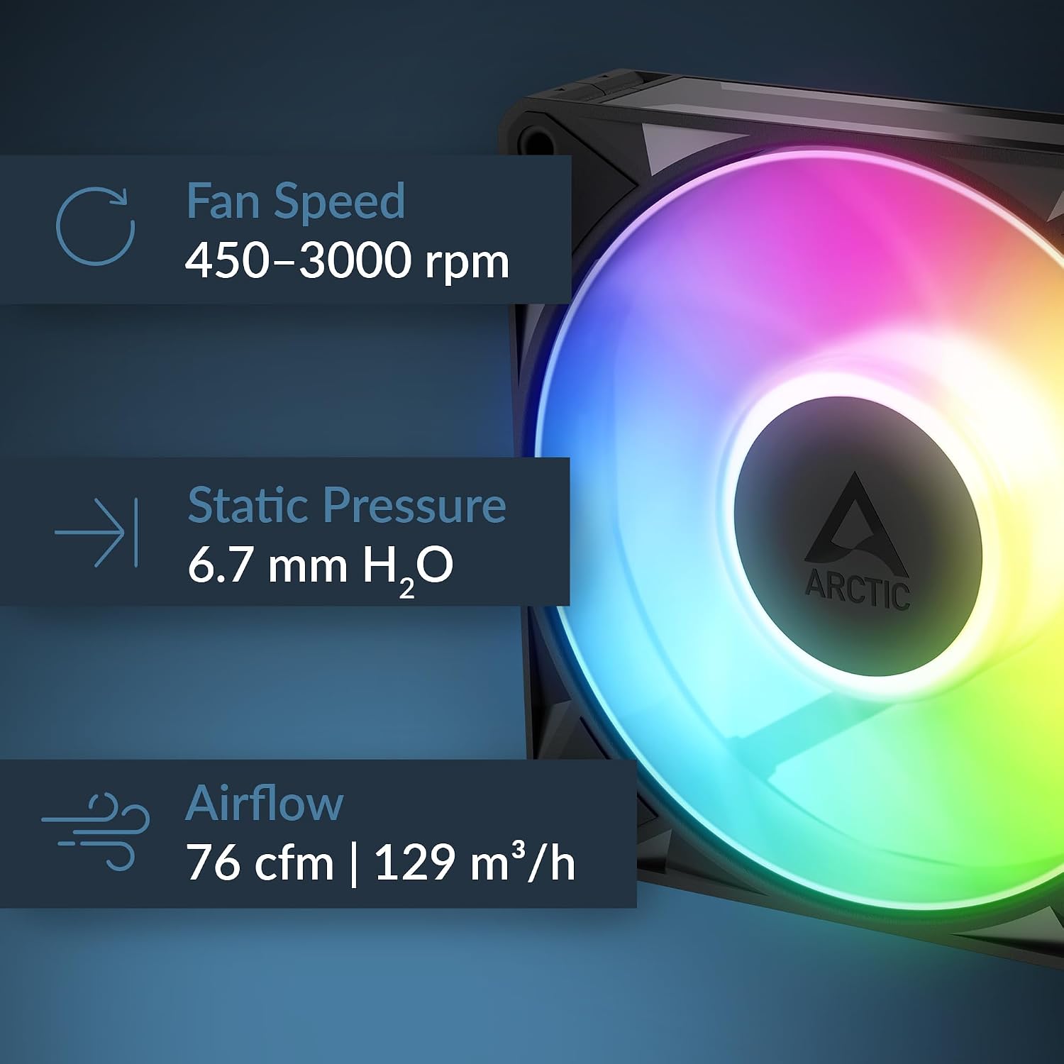 ARCTIC BioniX P12 A-RGB Case Fan | 120mm | PWM | Black/White | 1pc/3pcs