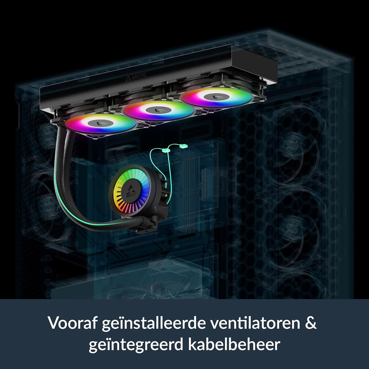 ARCTIC Liquid Freezer III Pro 360 A-RGB AIO CPU Cooler, Water Cooling 38 mm Radiator, AMD AM5/AM4, Intel LGA1851/1700 (Black) ACFRE00184A