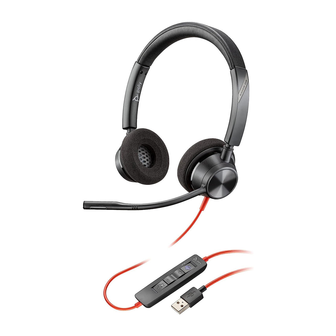 Poly Blackwire 3320 Wired Headset Hi-fi Stereo - Connect to PC/Mac via USB-C or USB-A -Teams Certified Zoom 8X220AA