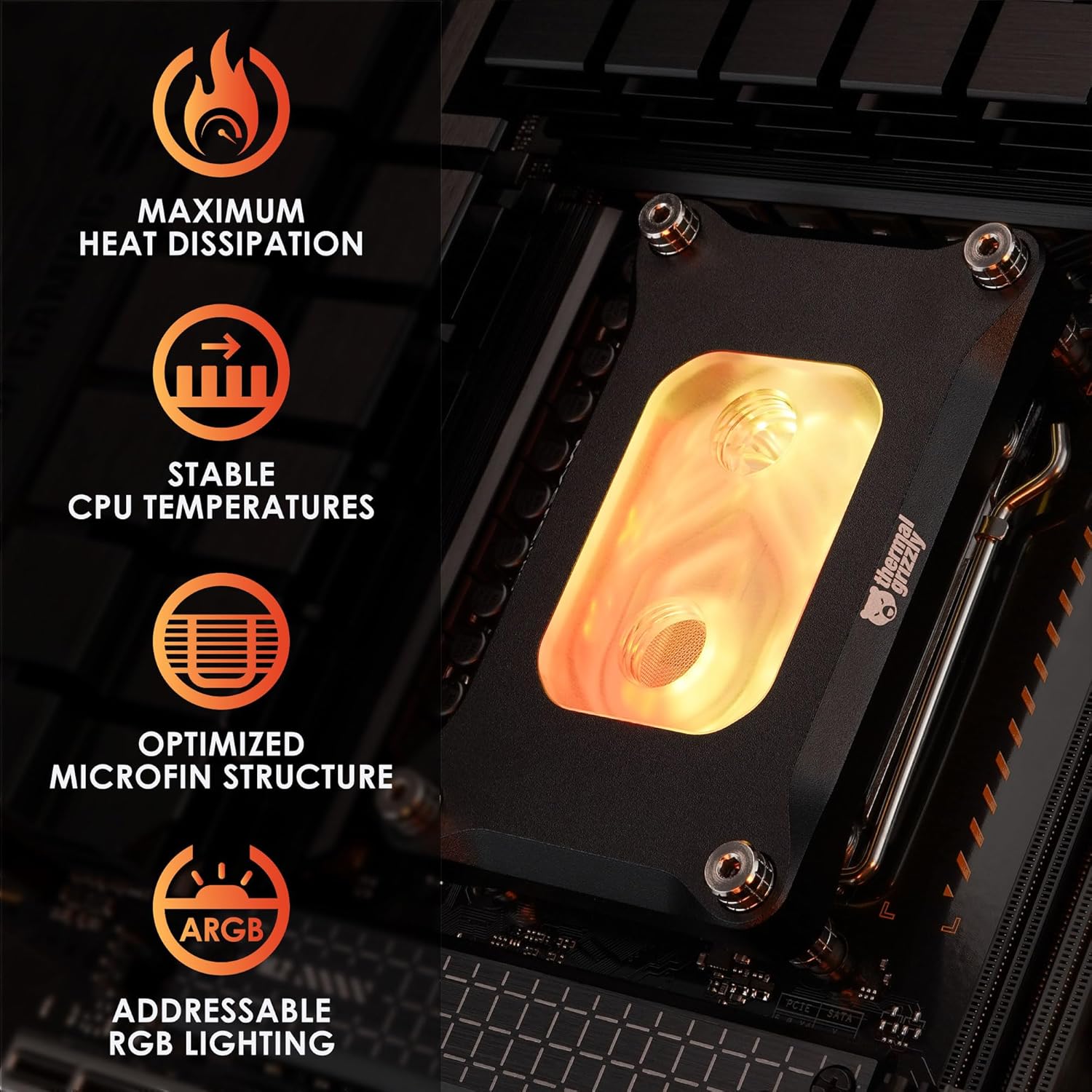 Thermal Grizzly Mycro Pro RGB CPU Waterblock | AM5 AM4 LGA1851 | G1/4