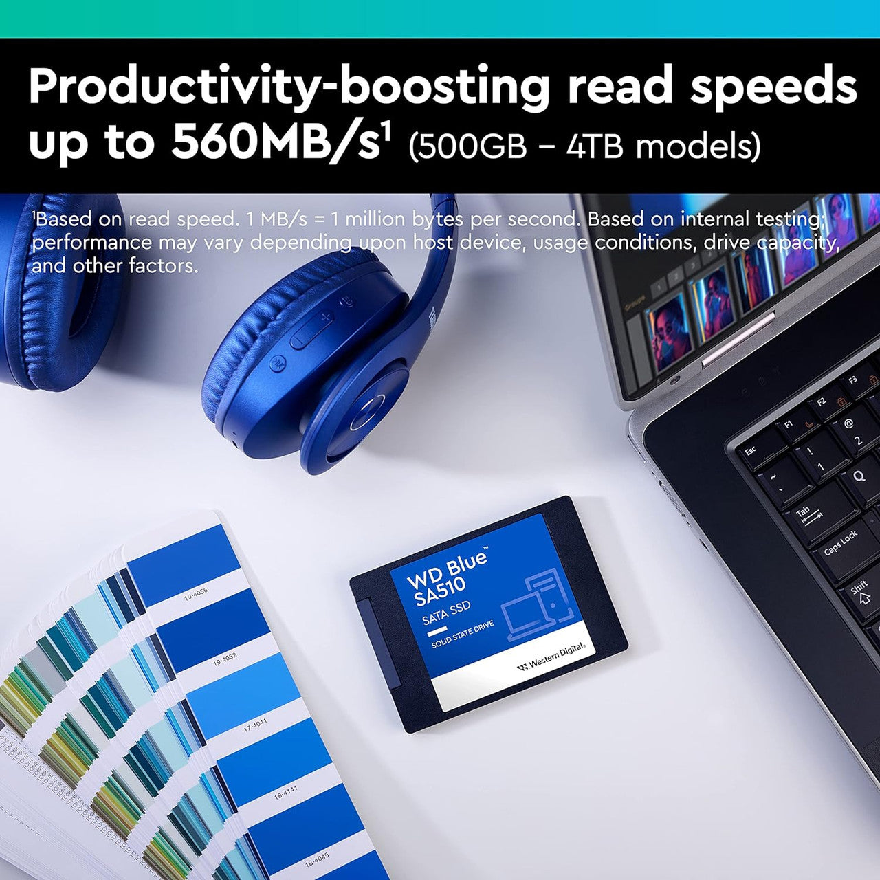 WD 500GB WD Blue SA510 SATA Internal Solid State Drive SSD SATA III 6 Gb/s 2.5-Inch/7mm Up to 560 MB/s WDS500G3B0A