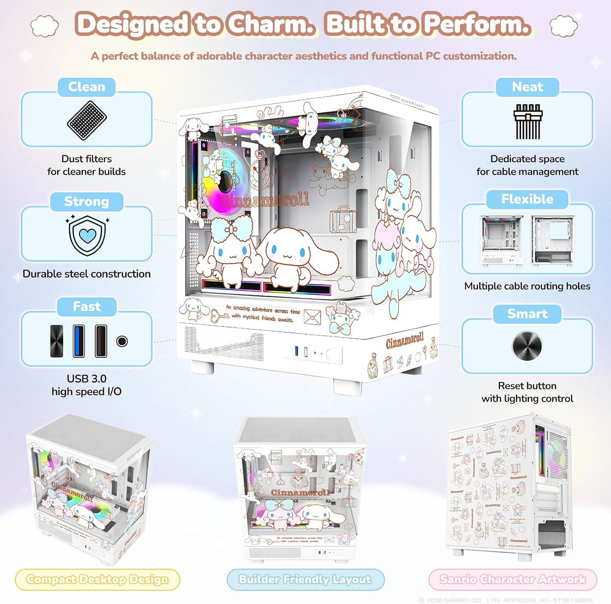 darkFlash DB330M Sanrio Edition | Mini M-ATX | Gaming Case