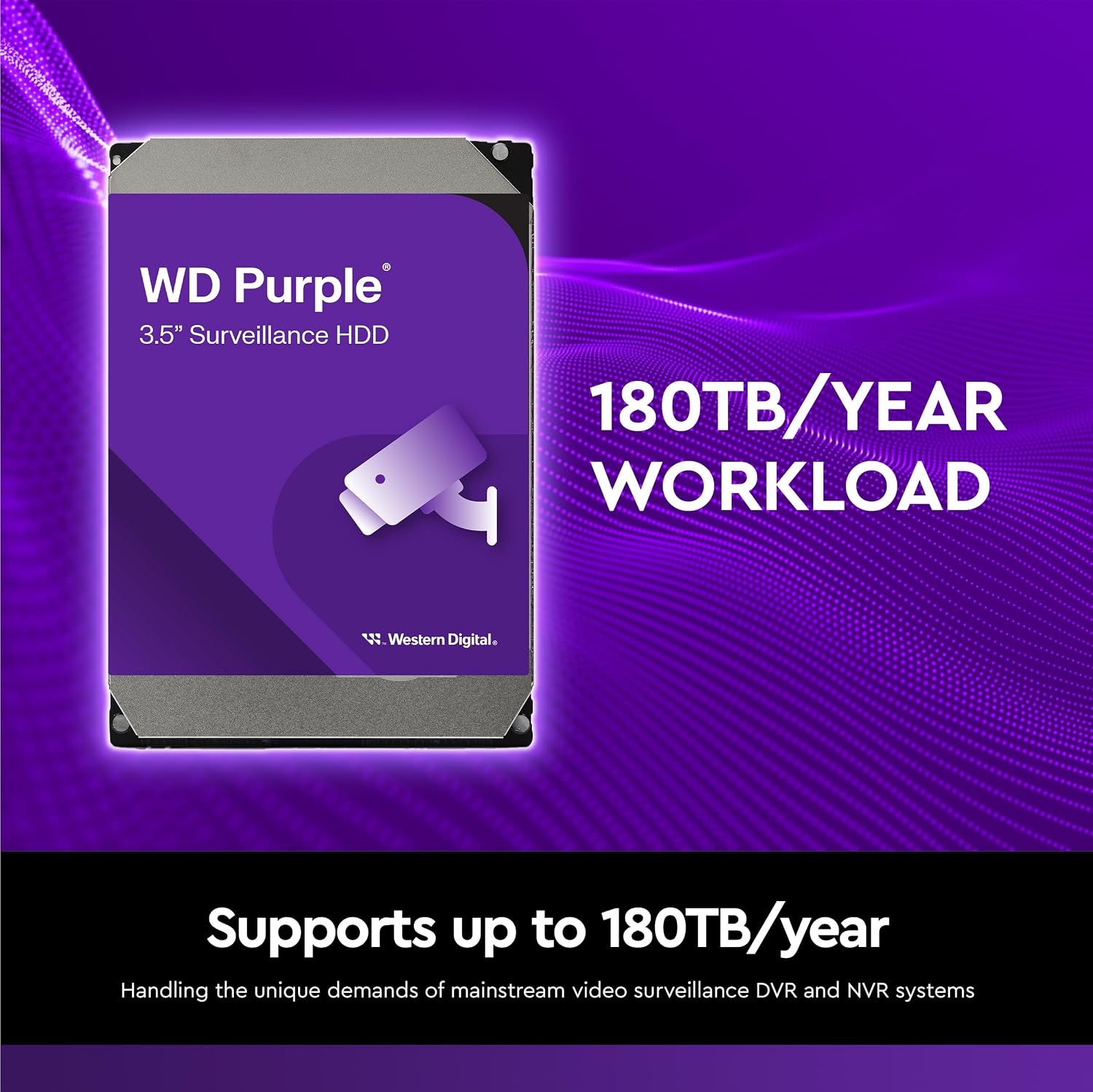WD 8TB Purple Surveillance Hard Drive - 24/7 Recording | WD85PURZ