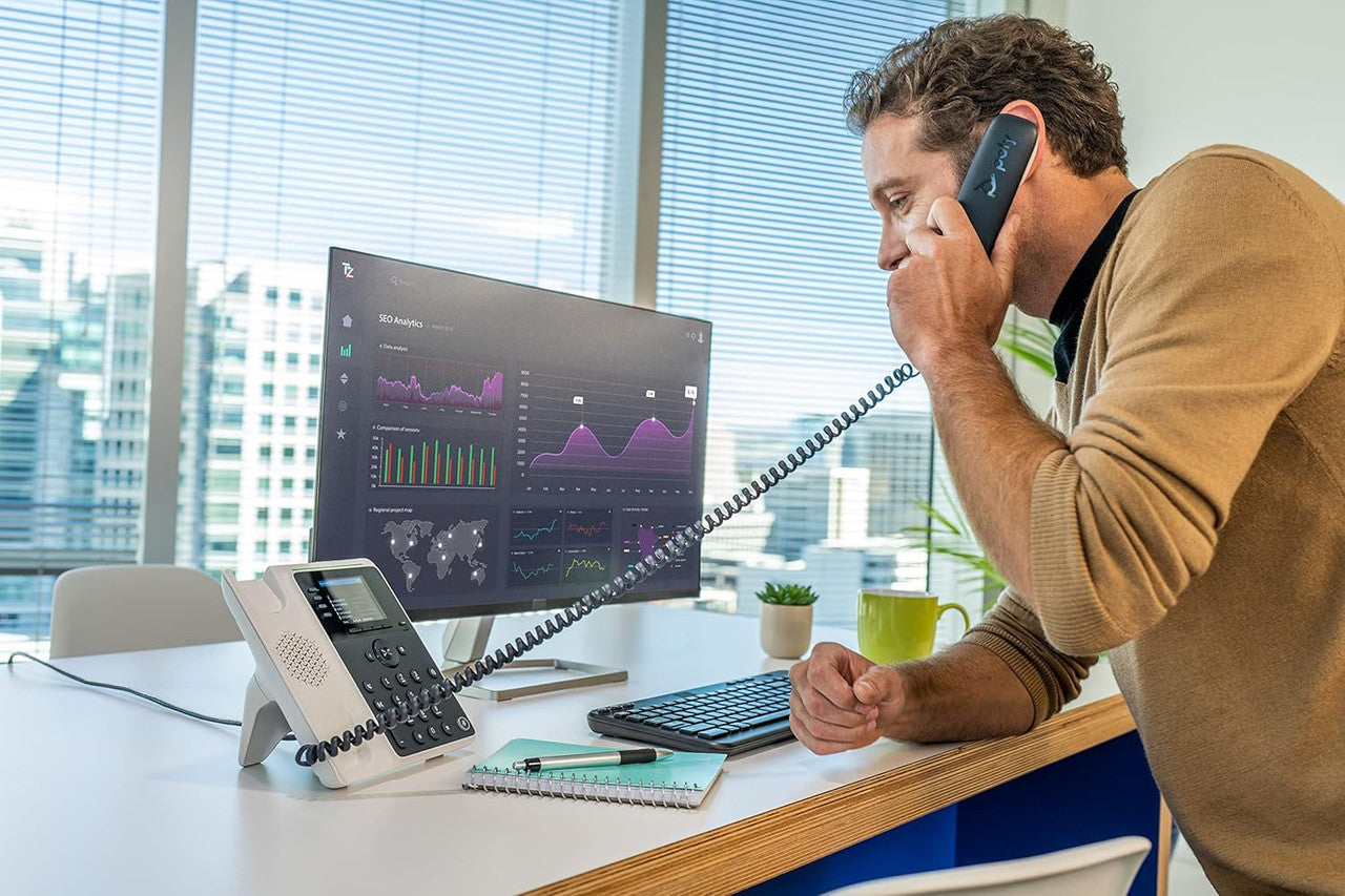 Poly Edge E220 IP Desk Phone 4-line Supporting up to 16 Lines Integrated Bluetooth for Mobile Phone & Headset 82M87AA