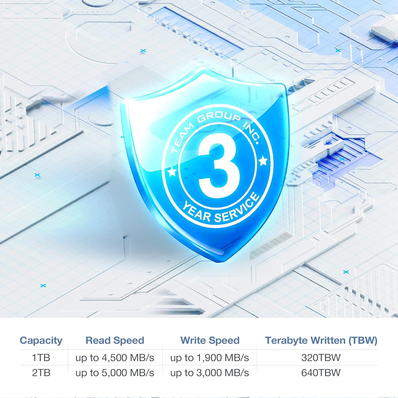 TEAMGROUP NV5000 1TB SLC Cache NVMe PCIe Gen4x4 M.2 2280 Laptop, Desktop SSD ReadSpeed up to 4500 MB/s TM8FGM001T0C101