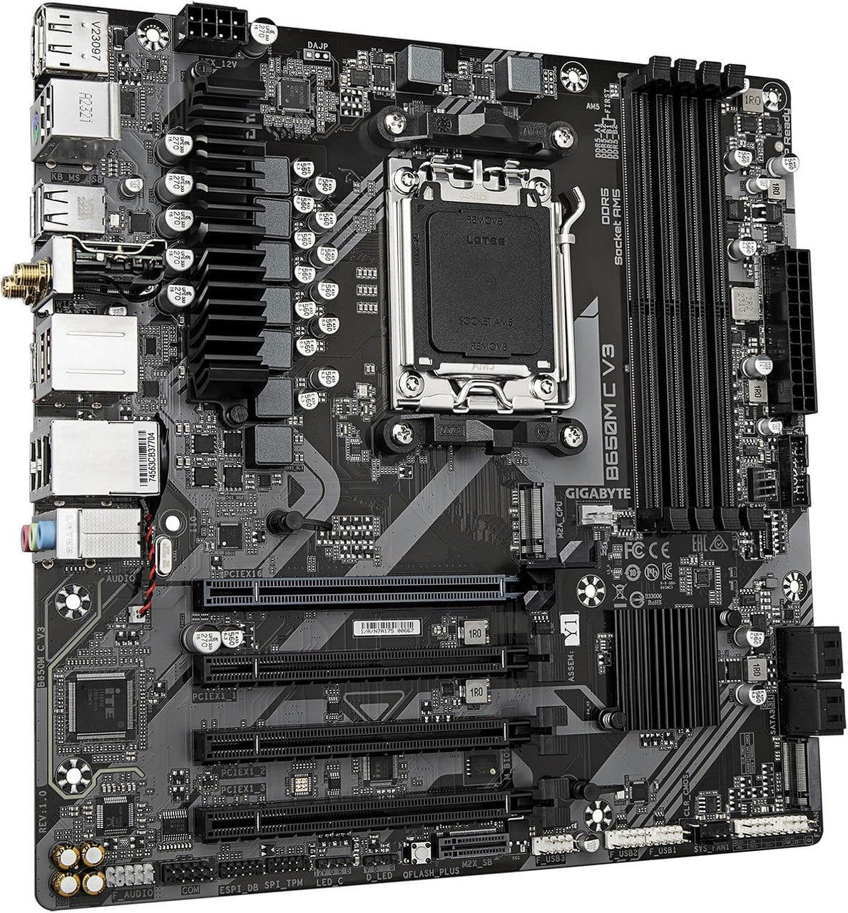 Gigabyte AM5 LGA 1718 AMD B650 M-ATX Motherboard with 5-Year Warranty, DDR5, PCIe 4.0 M.2, PCIe 4.0 B650M C V3