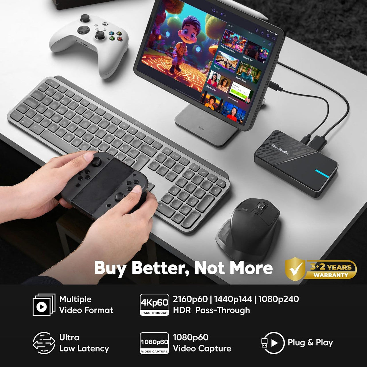 AVerMedia StreamLine MINI Capture Card - 4K60 HDR Passthrough, 1080p60 Video Record, Ultra-Low Latency Streaming GC311G2