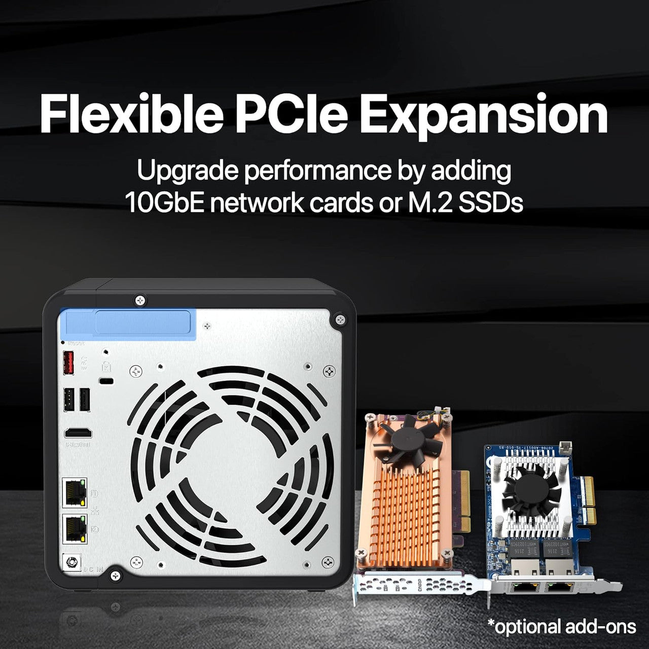 QNAP 4 Bay Desktop NAS with Intel Celeron Quad-core Processor, M.2 PCIe Slots and Dual 2.5GbE (Diskless) TS-464-8G-US