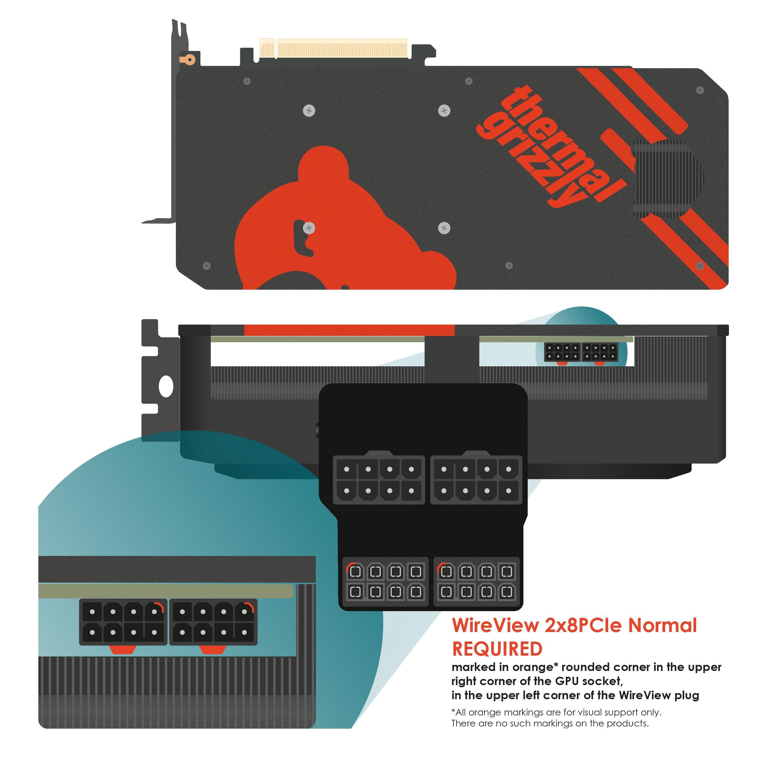 Thermal Grizzly WireView GPU 2x8Pin PCIe Reversed TG-WV-P28R