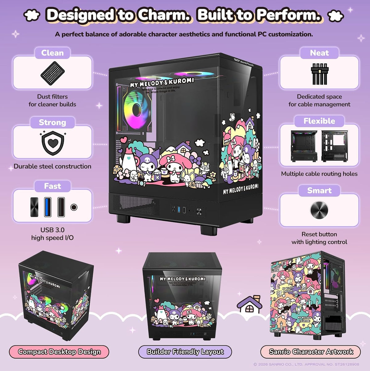 darkFlash DB330M Sanrio Edition | Mini M-ATX | Gaming Case