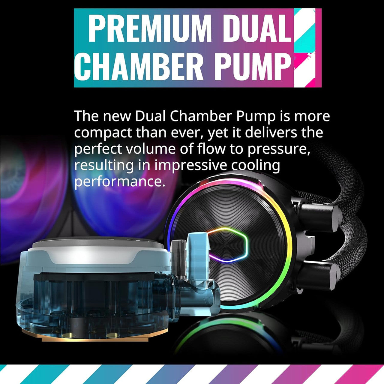 Cooler Master Master Liquid PL240 FLUX AIO CPU Liquid Cooler, Gen2 ARGB 240mm 120 PWM Fans (Black) MLY-D24M-A23PZ-R1