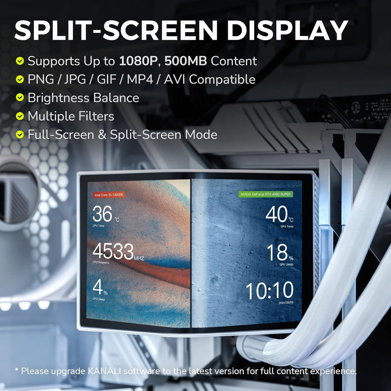 TRYX Panorama 360 6.67'' AMOLED Curved Screen 3D AIO Cooler Asetek 8th Gen V2 Non- ARGB Magnetic Performance Fan Intel LGA 1851/1700 AMD AM5/AM5 (White) L-P360N-DS3M-G1W
