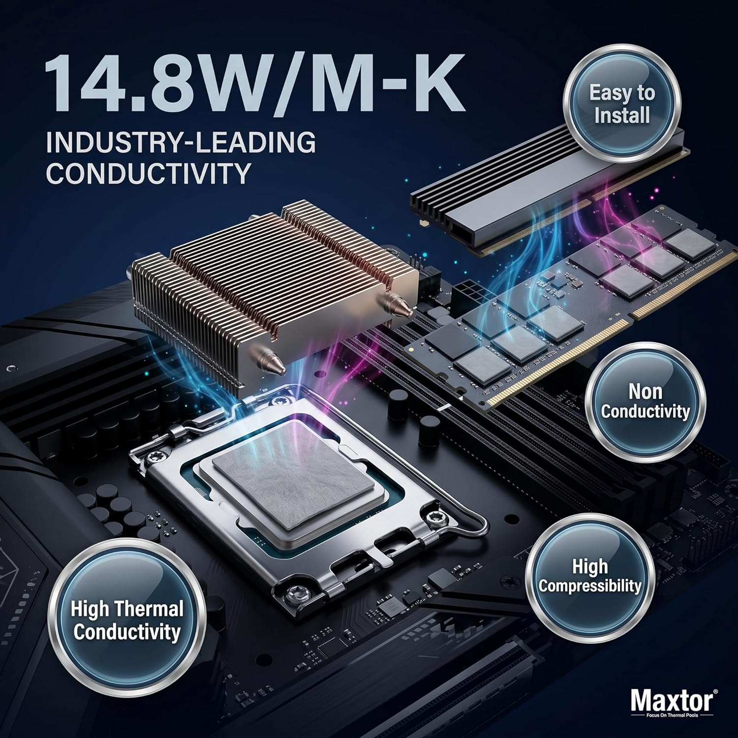 Maxtor AP-12 14.8W/mK Thermal Pad | Silicone Cooling Pad | Non-Conductive | 85x45x(0.5/1.0/1.5/2.0/2.5/3.0)mm