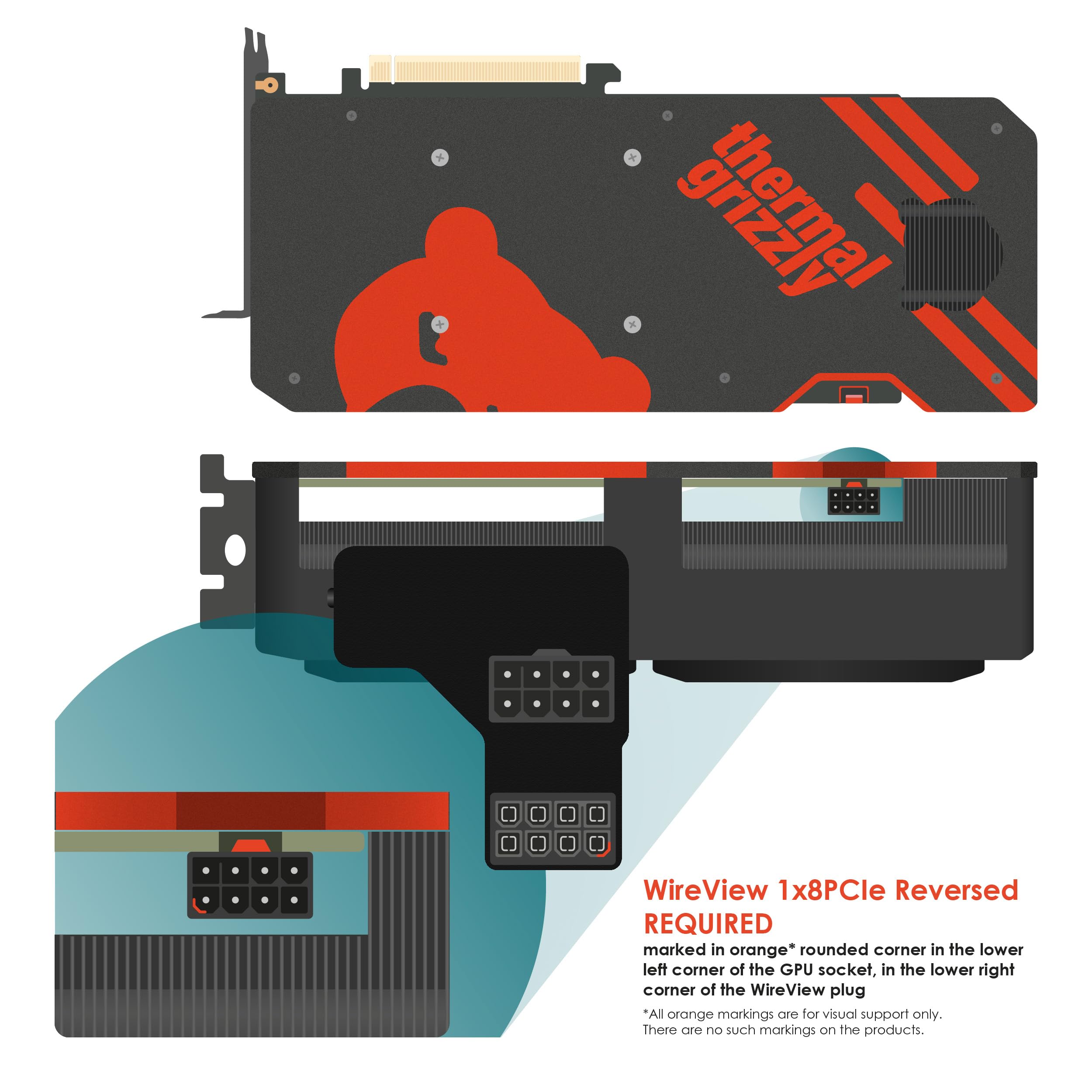 Thermal Grizzly WireView GPU 2x8Pin PCIe Reversed TG-WV-P28R