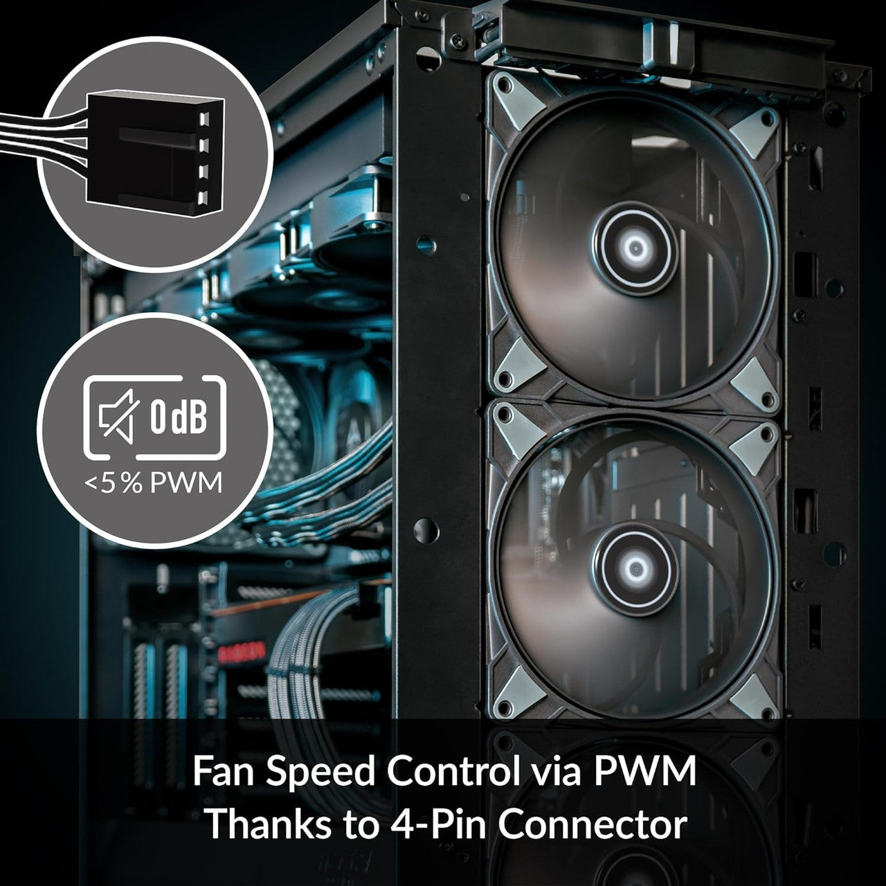 Arctic P14 Max 140mm High-Speed Case Fan PWM 4-Pin 2800RPM Optimised for Static Pressure 0dB Mode (Black) ACFAN00287A