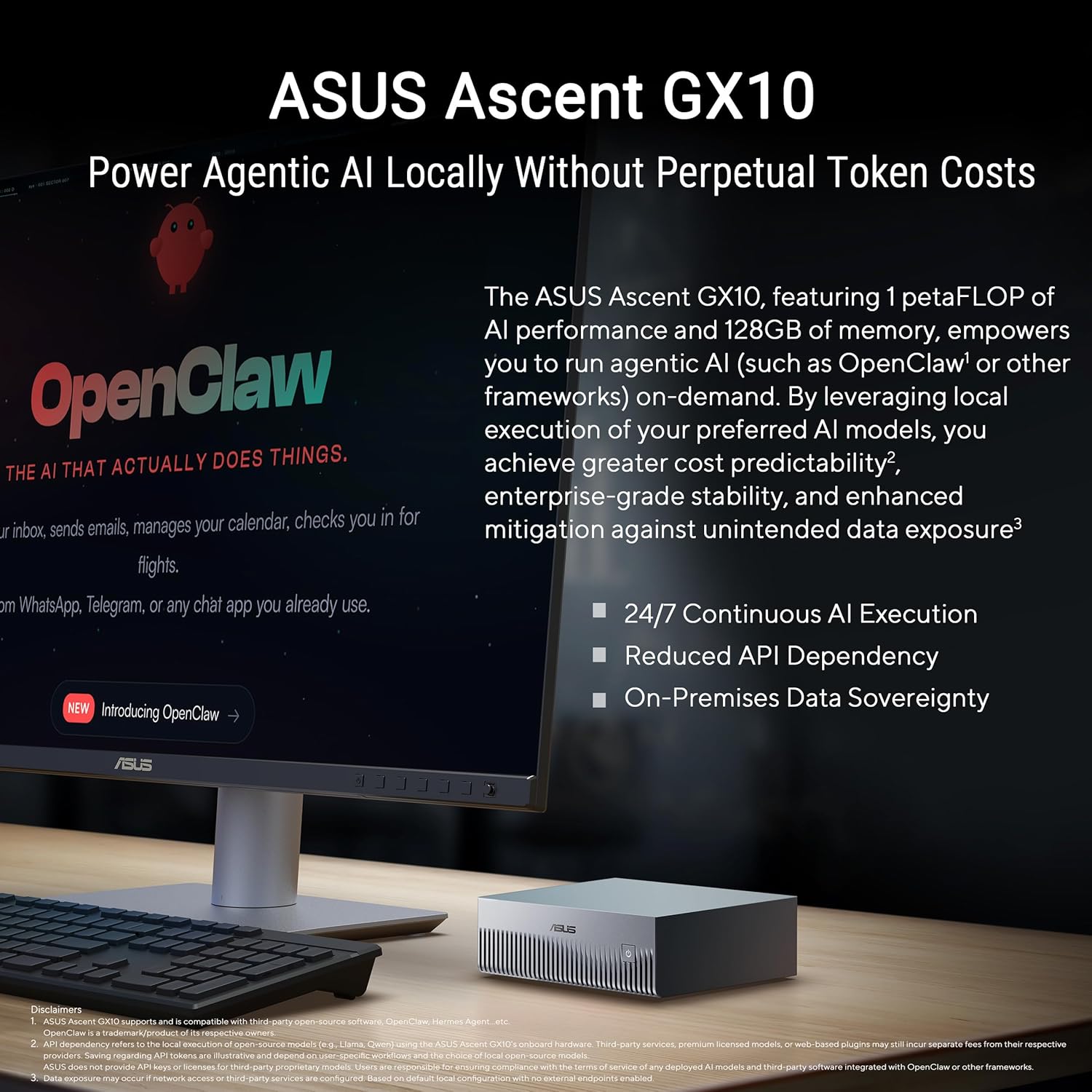 ASUS Ascent GX10 AI Computer | NVIDIA GB10 Blackwell | 128GB | 1TB