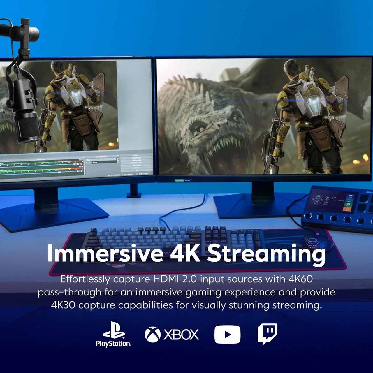 AVerMedia HDMI Capture Card, Live Streamer Ultra HD 4K60 Pass-Through on PS5, PS4 Pro, Xbox, Switch Games GC571