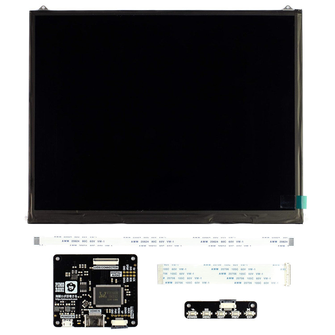 Pimoroni HDMI 10" LCD Screen Kit (1024x768) HDMI 10" LCD Screen Kit (1024x768) Display PIM431
