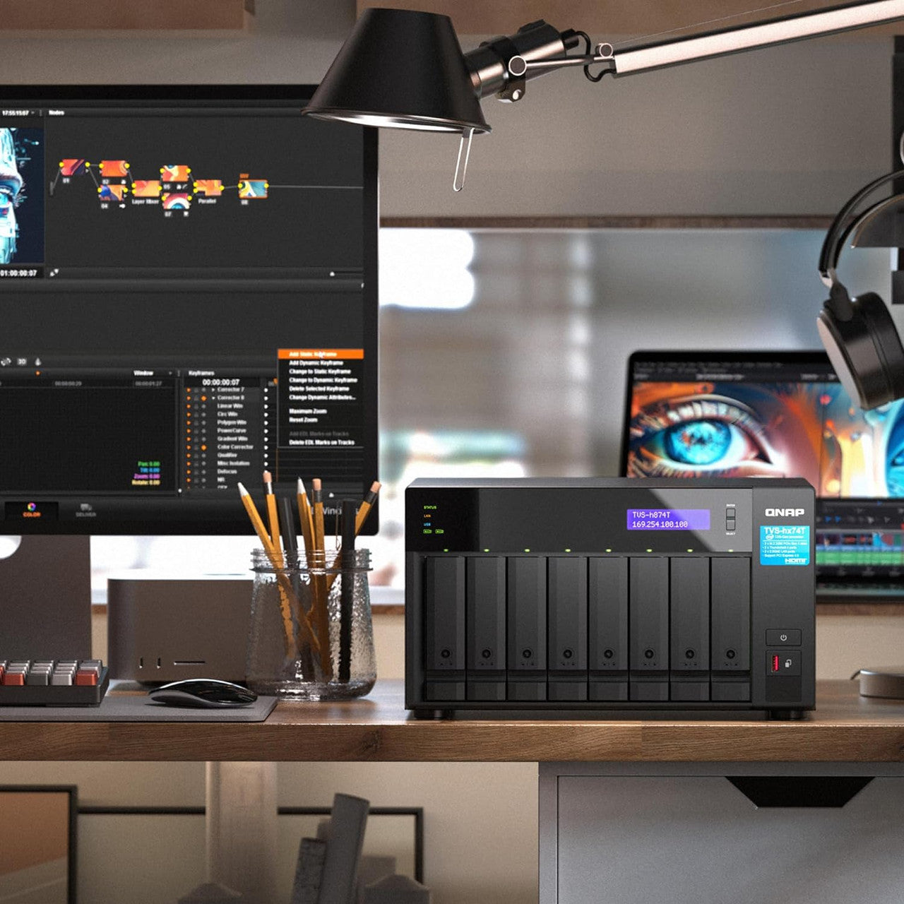 QNAP Ultra-High Speed 8 Bay Thunderbolt 4 NAS, Intel Core i9, 64GB DDR4 RAM, 2 x 2.5GbE ports TVS-H874T-i9-64G-US