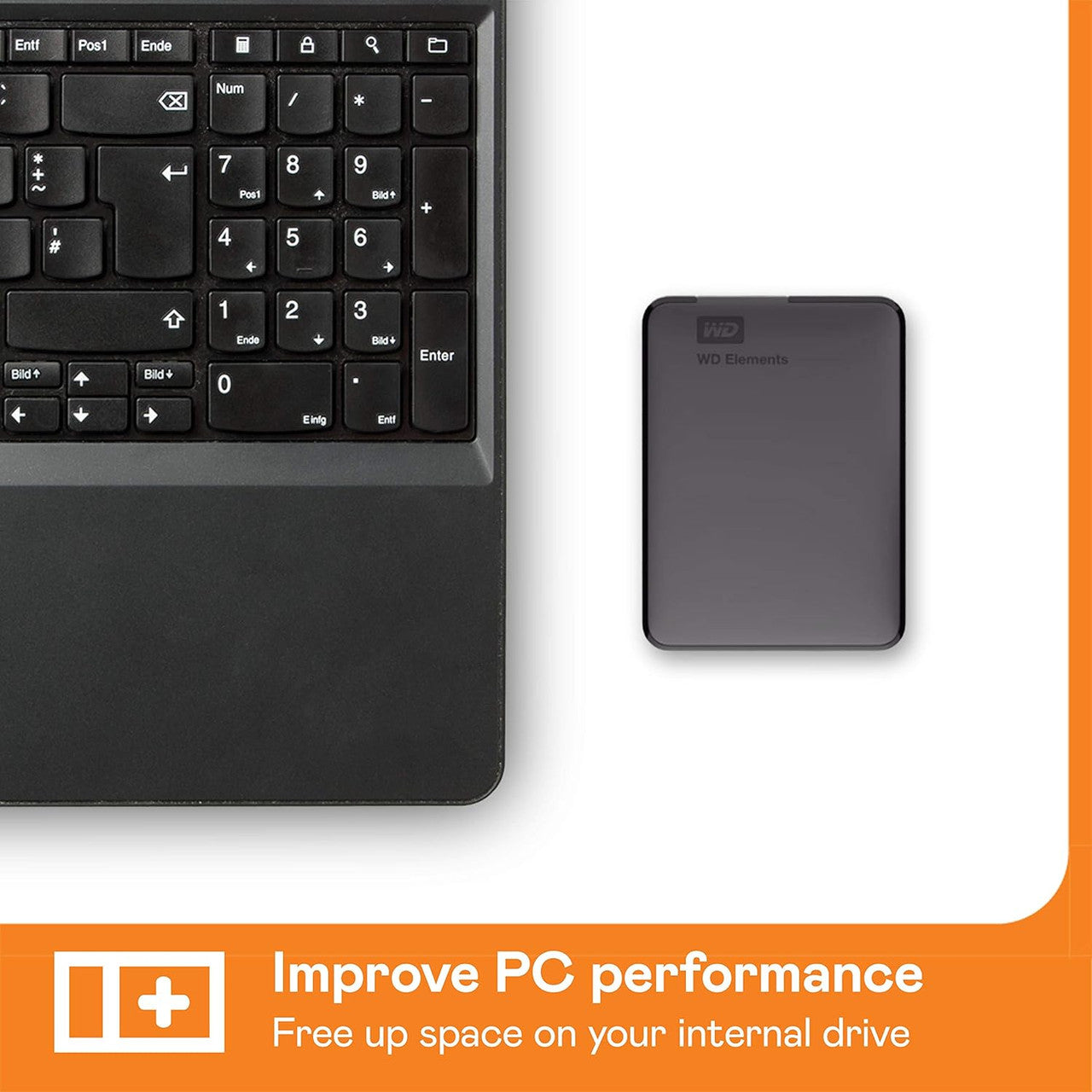 WD 2TB Elements Portable External Hard Drive HDD, USB 3.0, Compatible with PC, Mac, PS4 & Xbox - Black WDBU6Y0020BBK-WESN