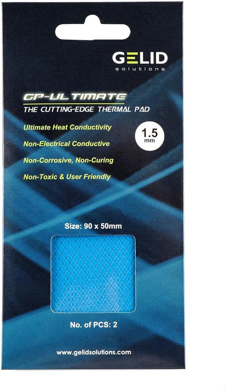 Gelid Solutions GP-Ultimate 15W-Thermal Pad 90x50x1.5mm (2pcs). Excellent Heat Conduction, Ideal Gap Filler TP-VP04-C
