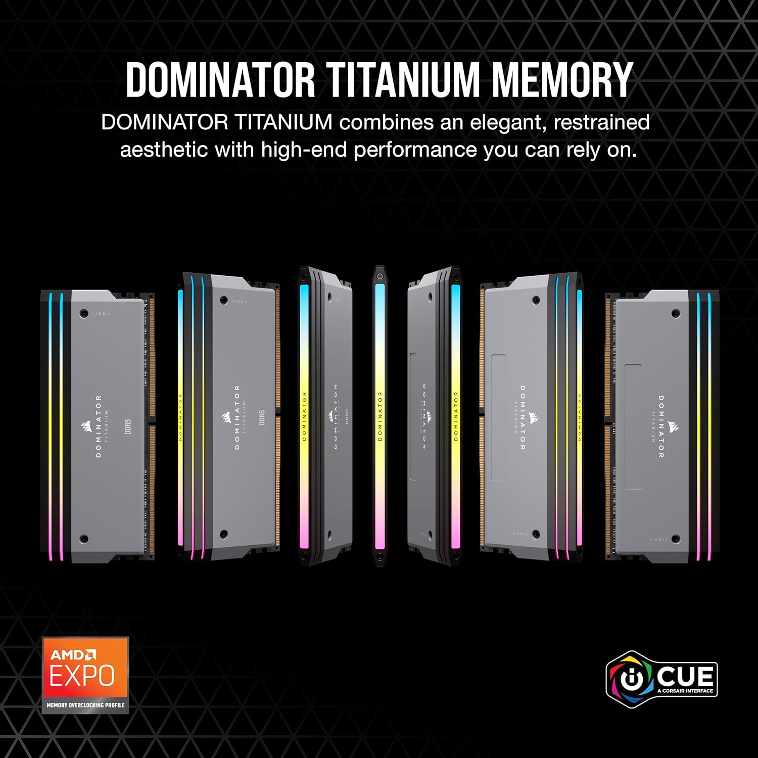 Corsair DOMINATOR TITANIUM RGB DDR5 32GB (2x16GB) 6000MHz CL30 Desktop Memory | AMD EXPO & Intel XMP | iCUE Compatible | Gray | CMP32GX5M2B6000Z30