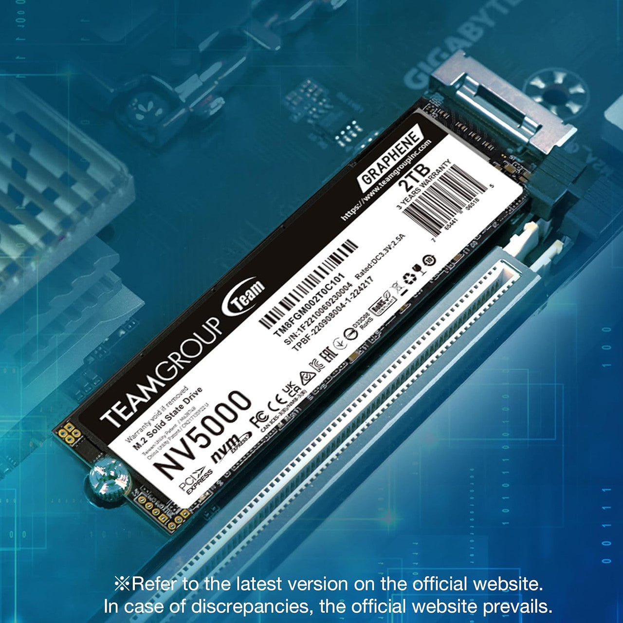 TEAMGROUP NV5000 1TB SLC Cache NVMe PCIe Gen4x4 M.2 2280 Laptop, Desktop SSD ReadSpeed up to 4500 MB/s TM8FGM001T0C101
