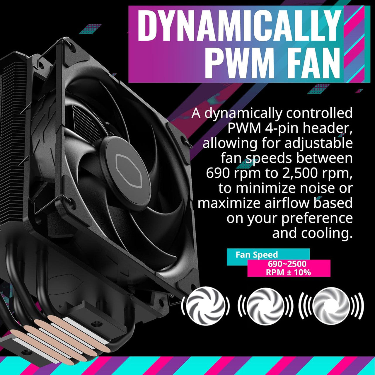 Cooler Master HYPER 212 (A CLASSIC REVITALIZED) 120mm 4-Pin PWM 2500RPM CPU Air Cooler - Black RR-S4KK-25SN-R1