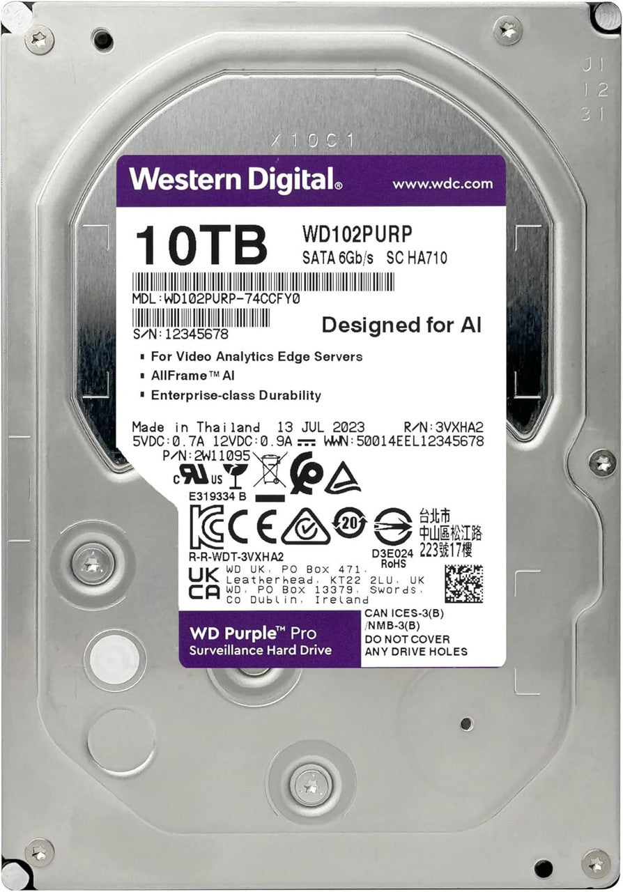Built for continuous operation, this 3.5" HDD is perfect for advanced surveillance environments requiring high capacity and durability.
