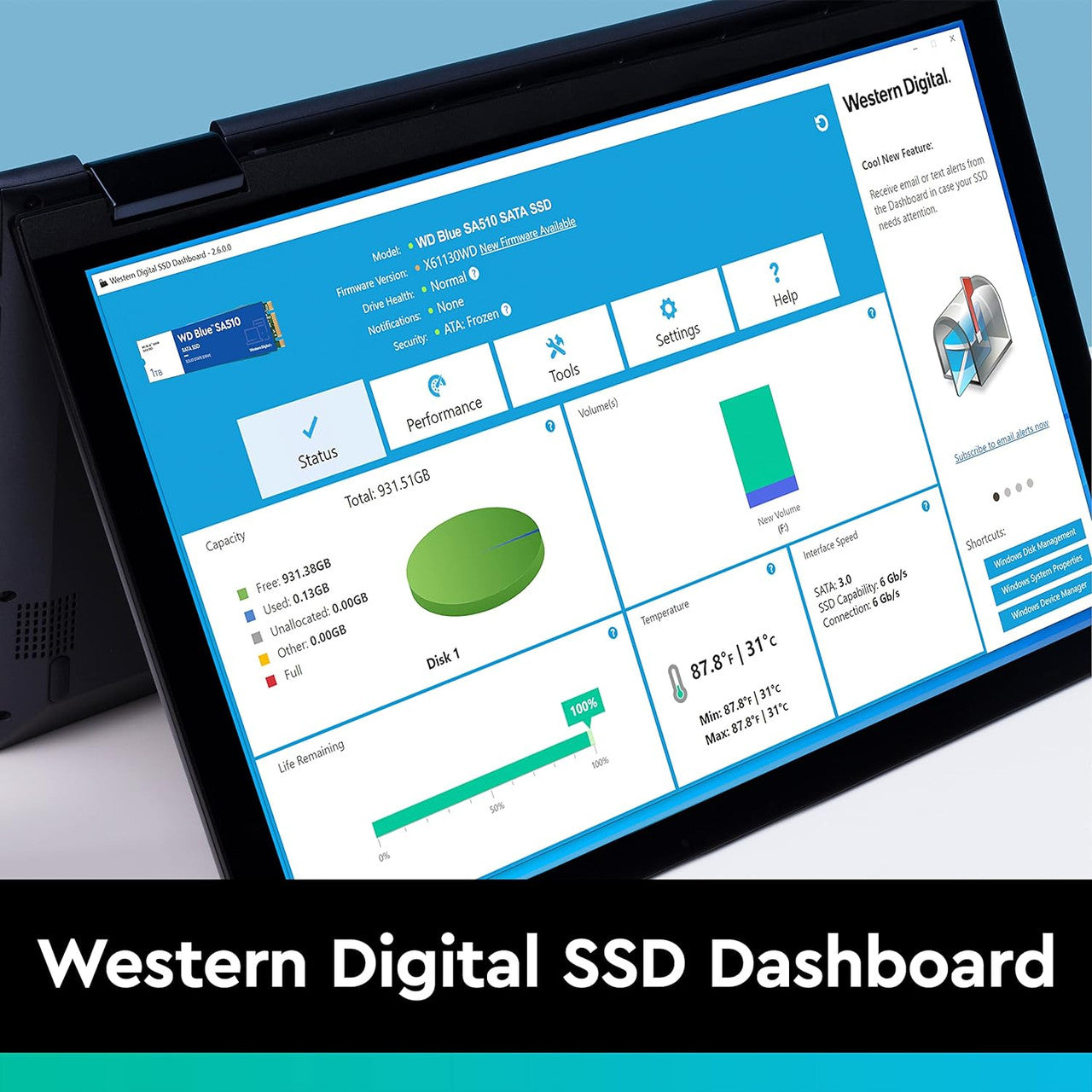 WD 500GB WD Blue SA510 SATA Internal Solid State Drive SSD SATA III 6 Gb/s 2.5-Inch/7mm Up to 560 MB/s WDS500G3B0A