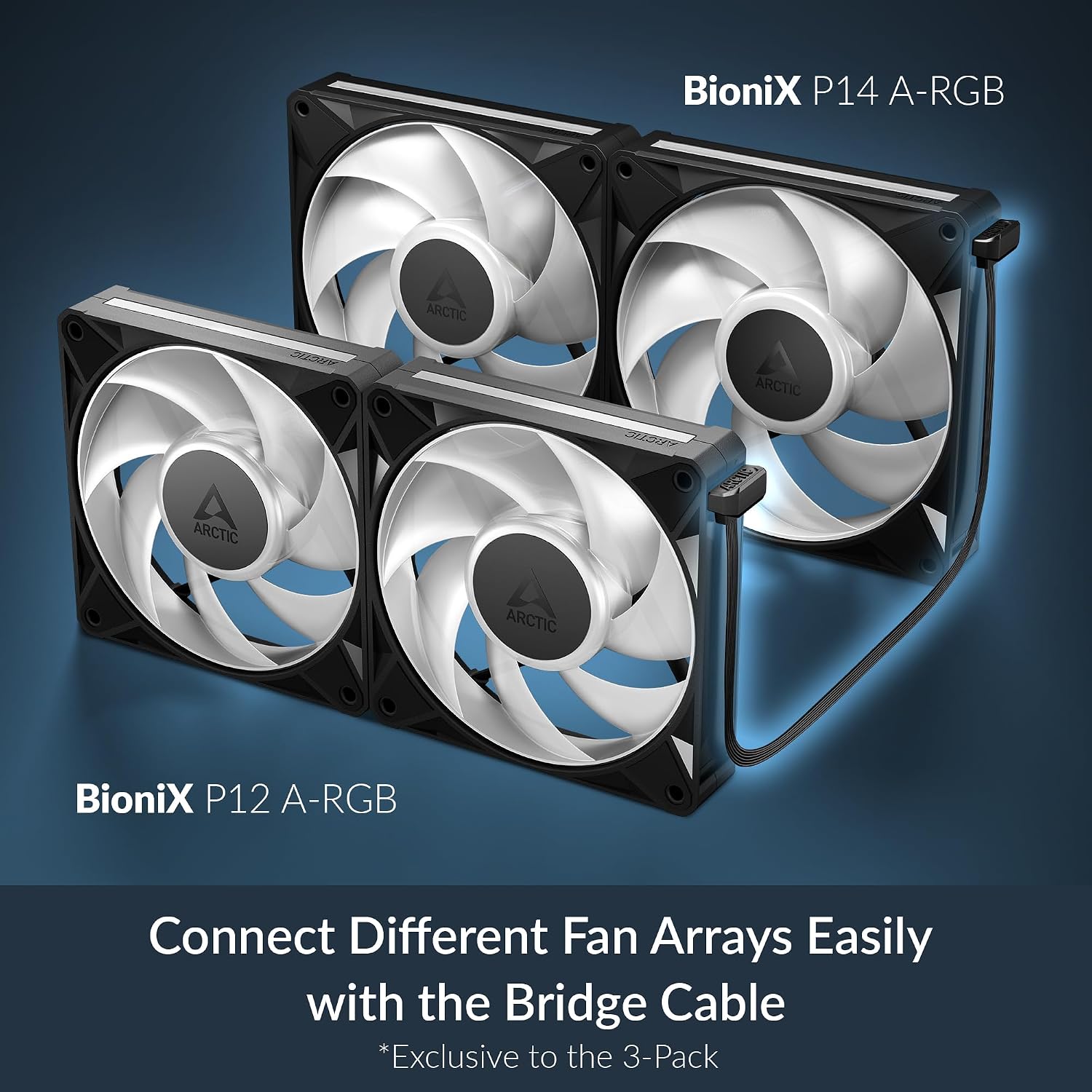 ARCTIC BioniX P12 A-RGB Case Fan | 120mm | PWM | Black/White | 1pc/3pcs