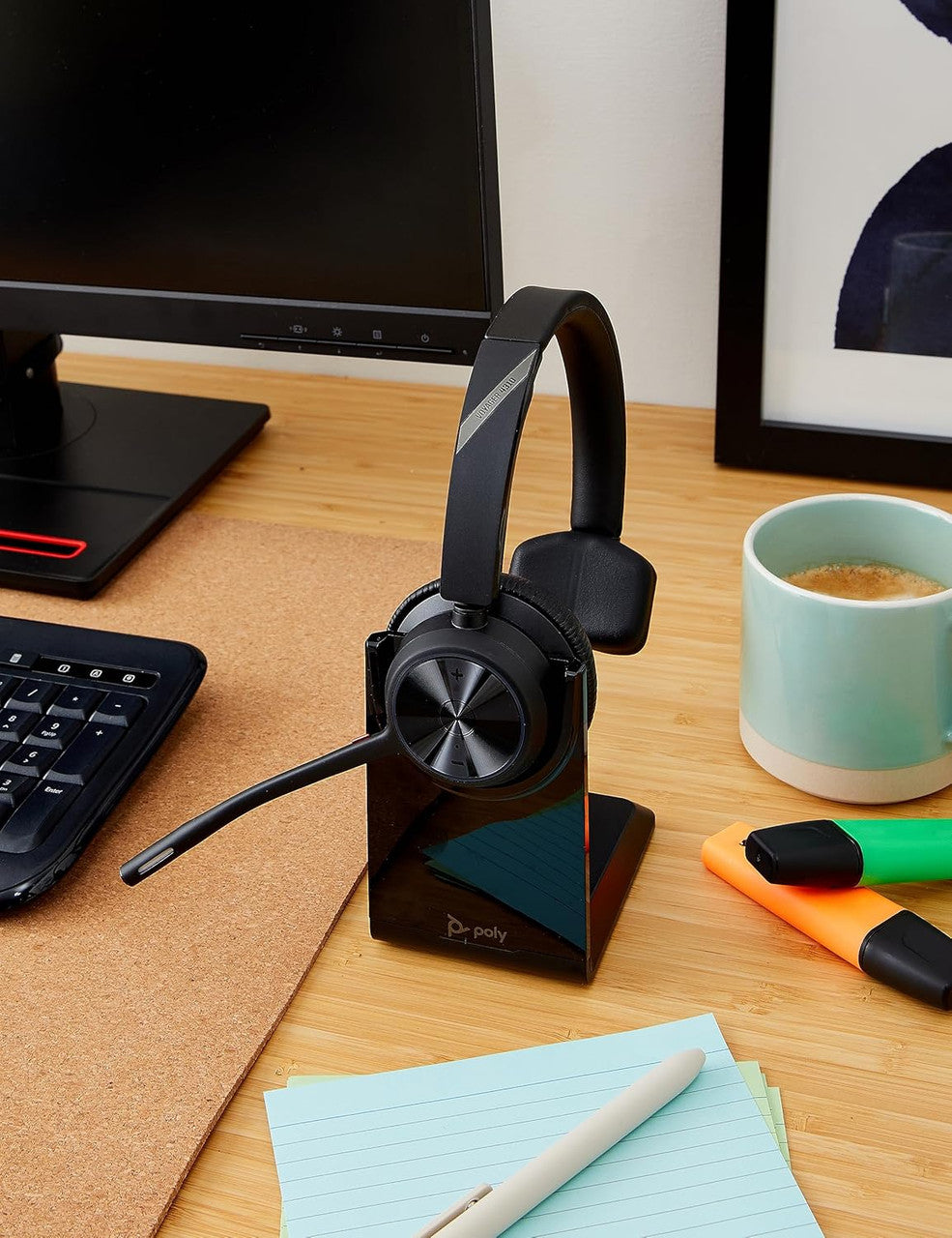Poly Voyager 4310 UC Wireless Headset & Charge Stand - Single-Ear Bluetooth Headset via USB-A Bluetooth Adapter 77Y92AA
