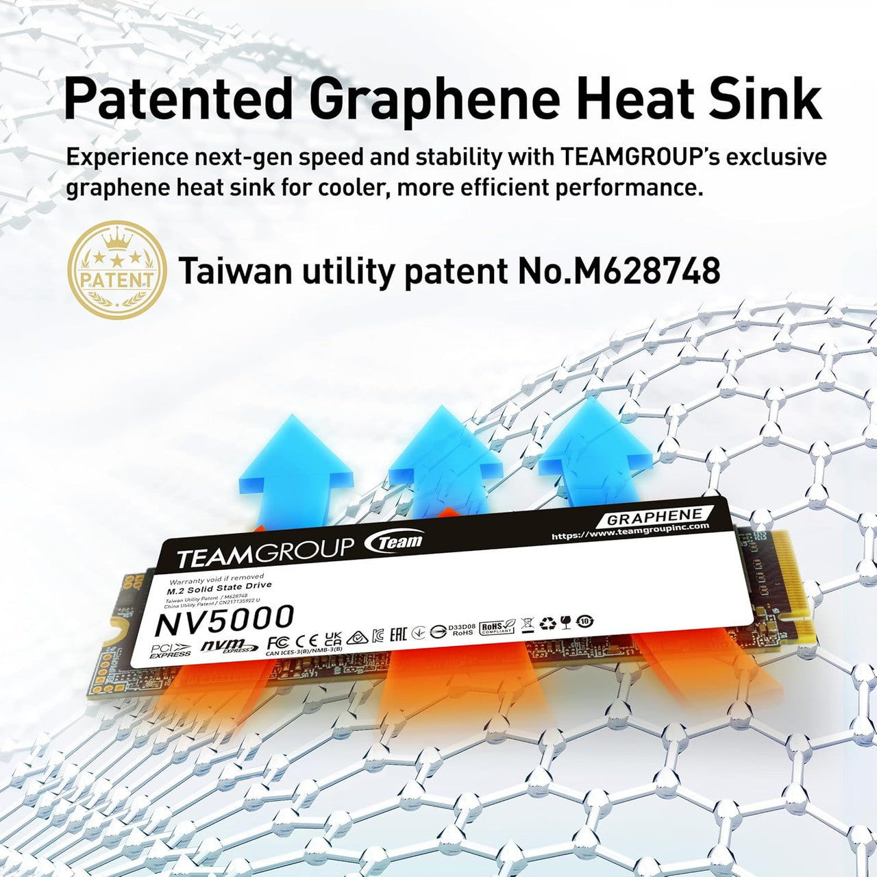 TEAMGROUP NV5000 1TB SLC Cache NVMe PCIe Gen4x4 M.2 2280 Laptop, Desktop SSD ReadSpeed up to 4500 MB/s TM8FGM001T0C101