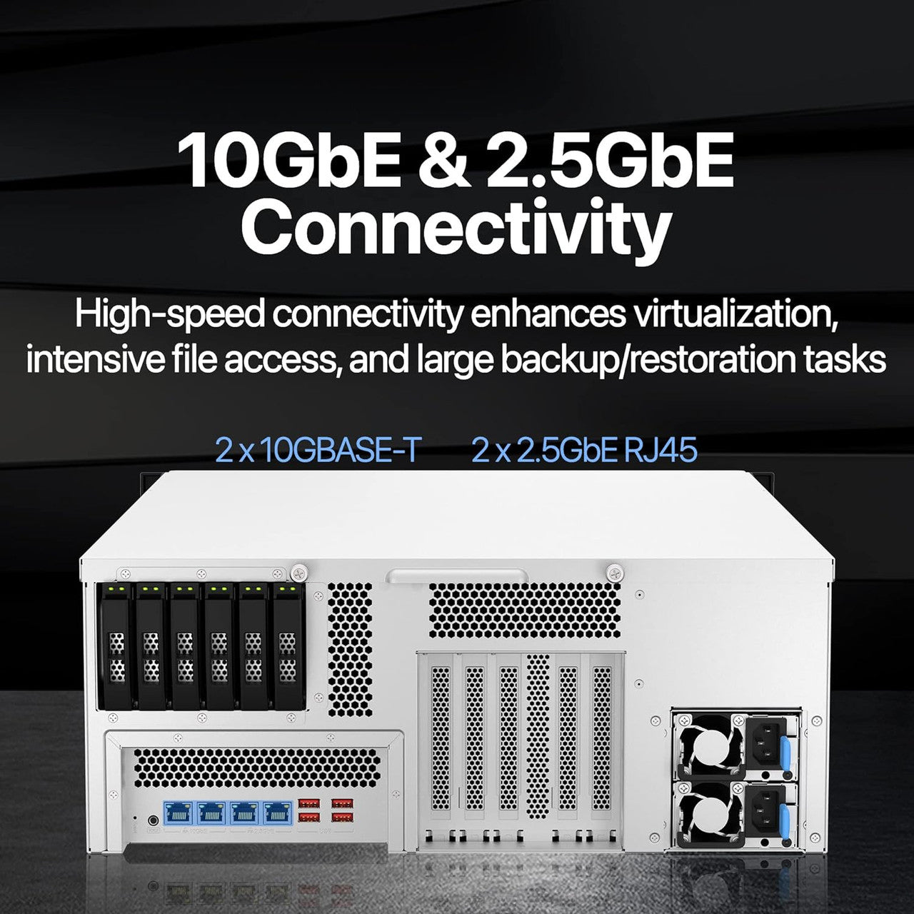 QNAP 30-Bay 4U rackmount NAS, Intel Xeon E-2378, 64 GB ECC DDR4,USB 3.2 Gen2,800W redundant TS-H3087XU-RP-E2378-64G-US