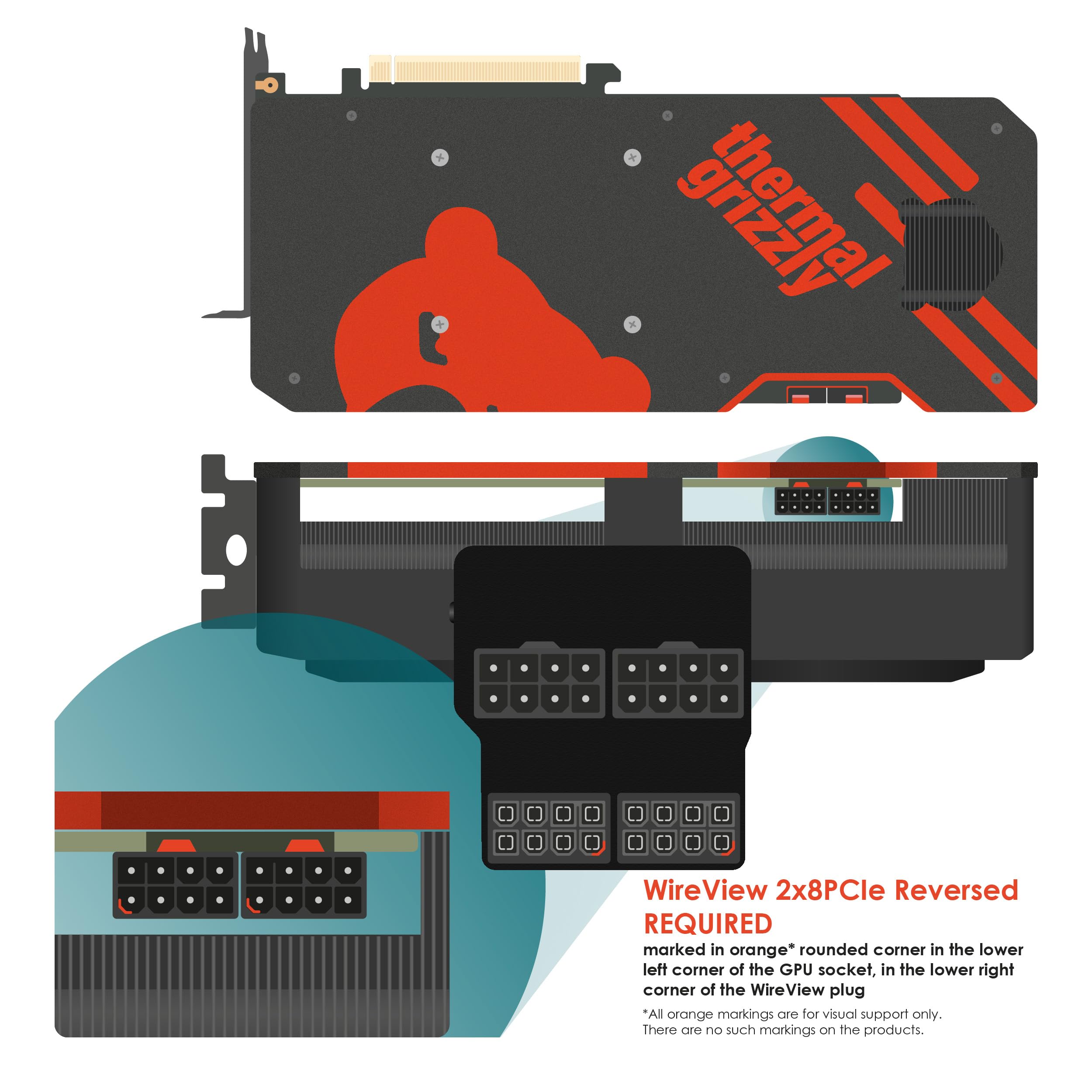 Thermal Grizzly WireView GPU 2x8Pin PCIe Reversed TG-WV-P28R