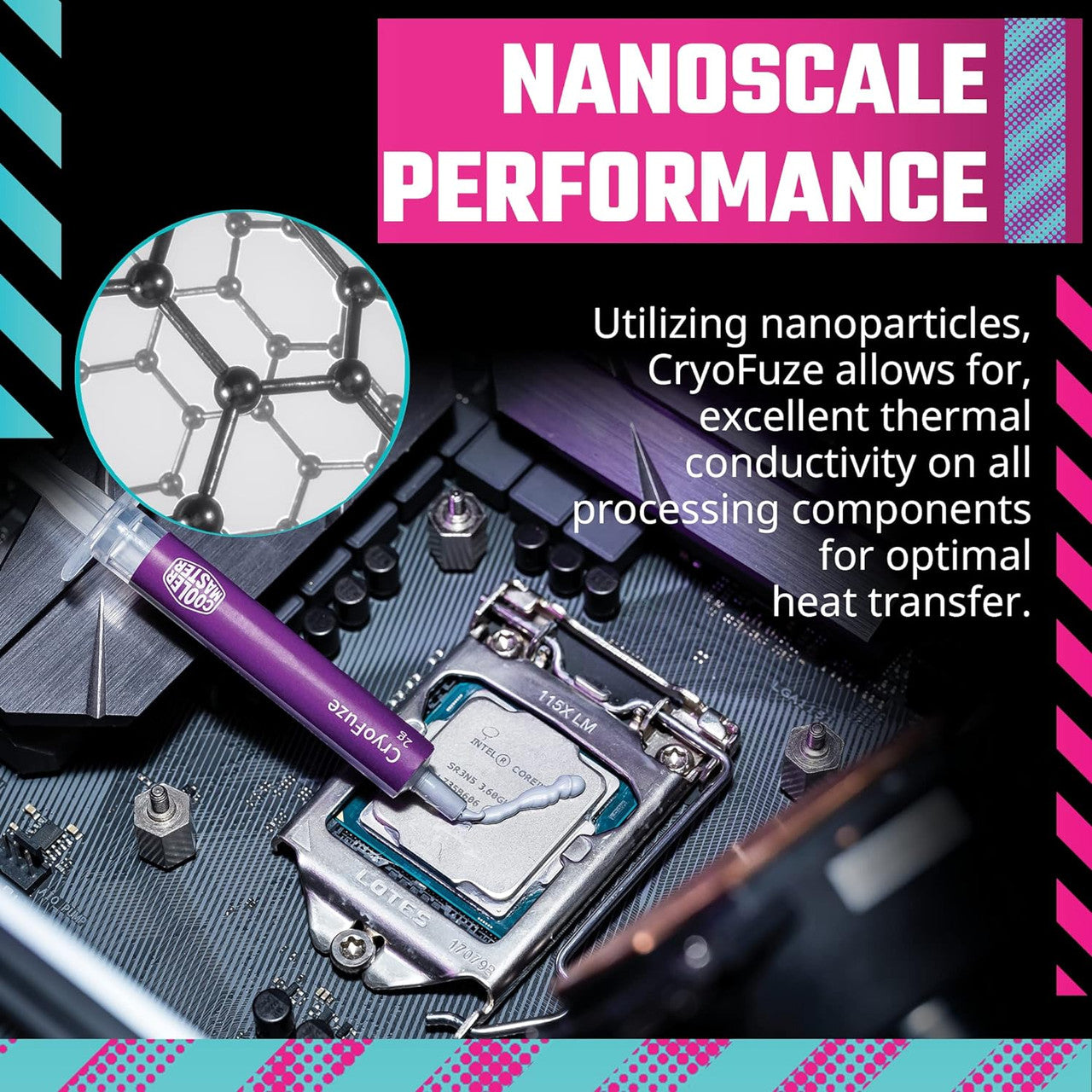 Cooler Master CryoFuze Ultra-High Performance Thermal Paste,Temp -50C up to 250C for CPU, GPU Coolers MGZ-NDSG-N07M-R2