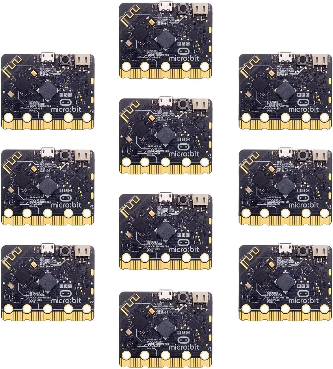 Micro:bit Club BBC micro:bit V2 Club USB cable, Battaery holder x10 kit MEFV22C